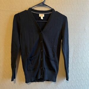 Cat & Jack Black V-Neck Button-Front Cardigan